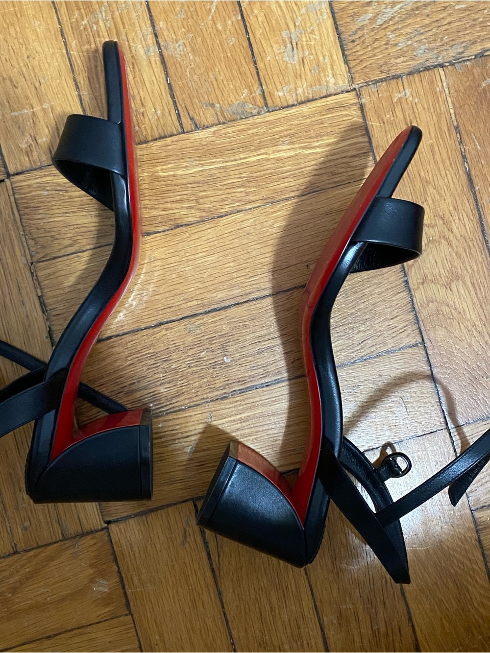 Christian Louboutin heels sandals Women’s Strappy Block Heel Sandals